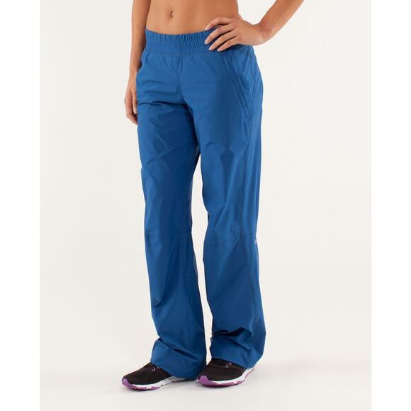 Lululemon Run Dog Runner Pant Womens 8 Limitless Blue Rulu Lined Stretch Glyde - Picture 4 of 14